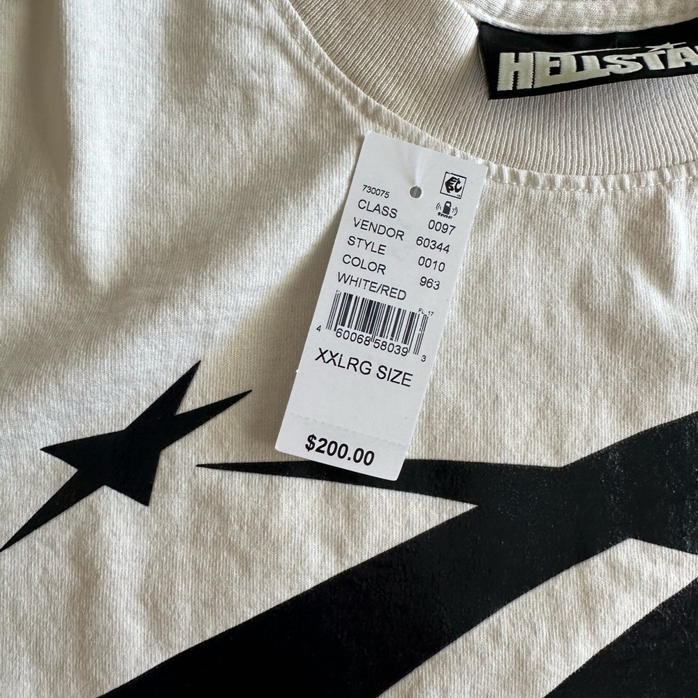 Hellstar White Short Sleeve Tee with Black Graphic - Picture 3 of 5